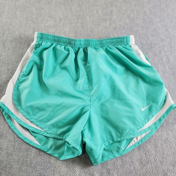 Nike Shorts Womens Small Green Running Mesh Dri Fit Casual Elastic Waist Pleated - Picture 1 of 12